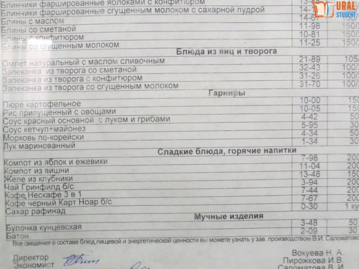 меню